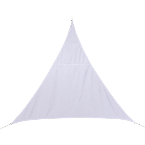Polyester schaduwdoek/zonnescherm Curacao driehoek wit 2 x 2 x 2 meter -