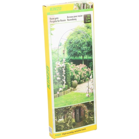 Rozen/tuin boog - donkergroen - metaal - 140 x 240 cm - klimplanten rozen boog -
