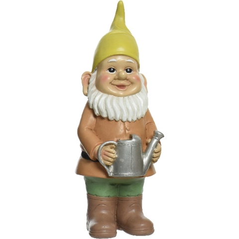 Tuinkabouter met gieter - kunststeen - H29 cm -