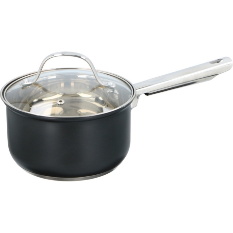 Steelpan met deksel RVS zwart 1,5 liter -
