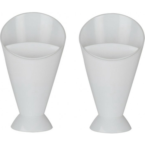 Patatzakhouder - 8x - kunststof - patat / friet serveren - 9 x 16,5 cm -