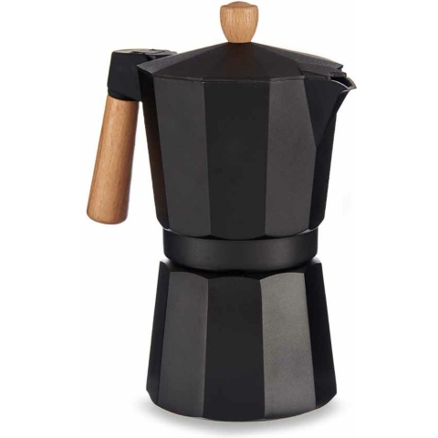 Aluminium moka/koffiezetter zwart 450 ml -