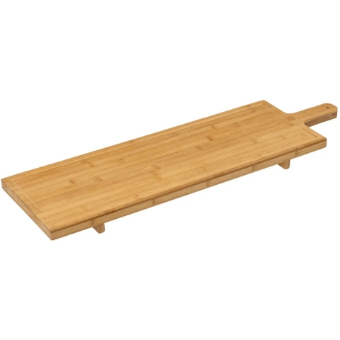 Serveerplank voor hapjes/tapas - 26 x 88 cm - bamboe hout - borrelplank - Extra groot -