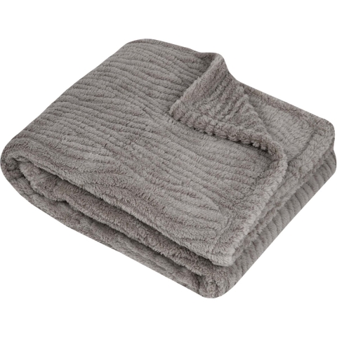 Stof Textiles Plaid/bankdeken/bedsprei Columbia - lichtgrijs - 130 x 160 cm - 1 persoons -