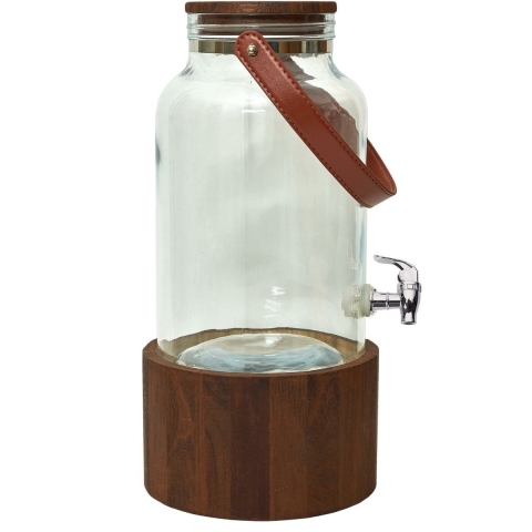 Home Deco Factory Drankdispenser - 6 liter - glas - limonadetap - waterdispenser - op hoge voet -