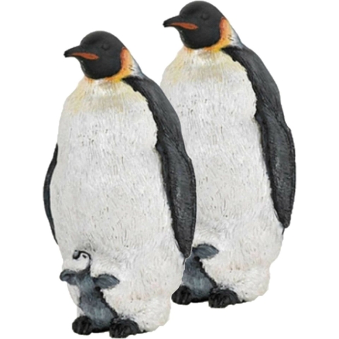 Set van 3x stuks plastic speelgoed figuur keizer pinguin 4 cm -