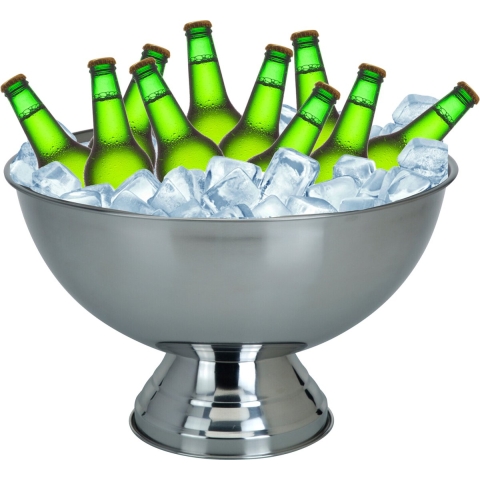 Bieremmer/ijsemmer op voet - RVS - zilverkleurig - 39 x 24 cm -