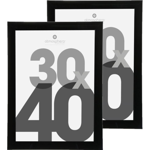 Atmosphera fotolijst zilver kunststof/glas 30 x 40 cm - 2 stuks -