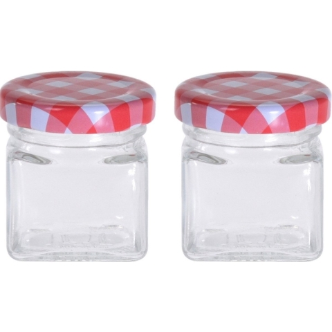 Excellent Houseware Inmaak/weckpotjes/jampotjes - 25x stuks - 50 ml - met draaideksel -