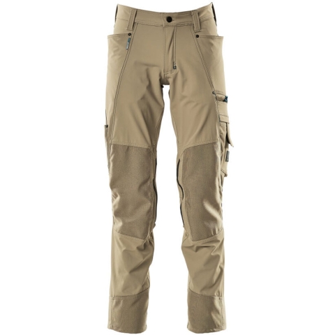 Mascot Hose mit Knietaschen, Stretchstoff Hose Größe 76C52, hellkhaki