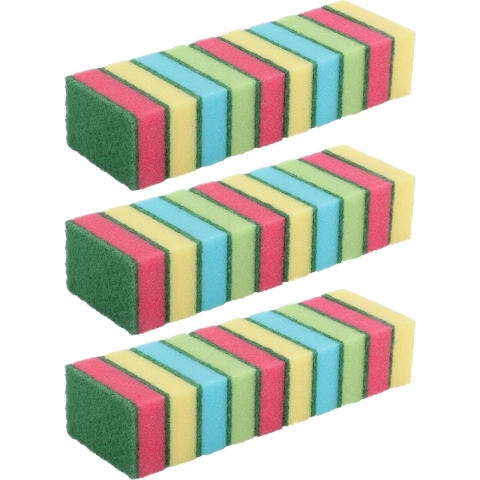 Gekleurde schuursponsjes - 60x - schoonmaak - afwas -