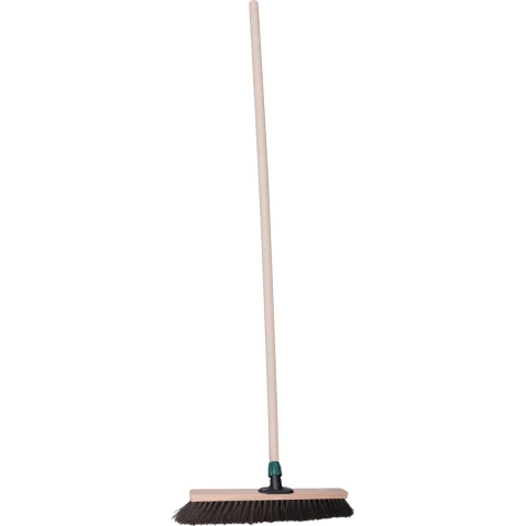 Straatbezem Blacky voor buiten tegels - Harde bezemkop van 40 cm breed - Houten steel van 139cm -