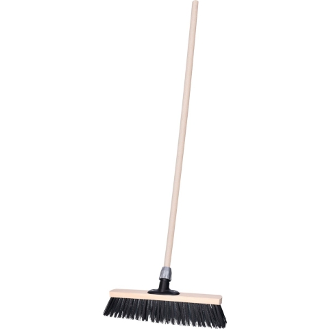Straatbezem Metalmaster voor buiten - Kop 40 cm met staaldraad en vezels - Houten steel 120 cm -