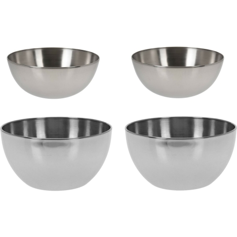 Excellent Houseware voedsel/serveerschalen set - RVS - D24/D13 cm -