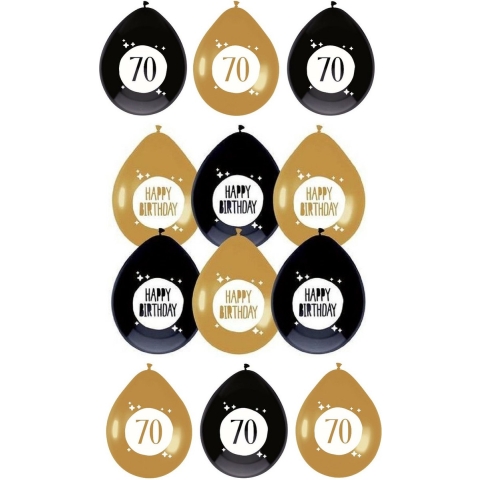 Feestartikelen verjaardag 70 jaar ballonnen leeftijd / happy birthday -