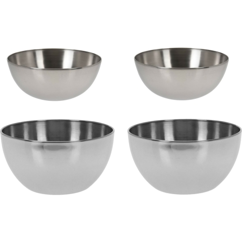 Excellent Houseware voedsel/serveerschalen set - RVS - D20/D13 cm -