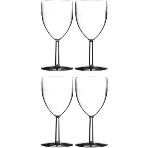 Rosti Mepal Wijnglazen - 4x - kunststof - 300 ml - 8 x 16 cm - outdoor/camping -