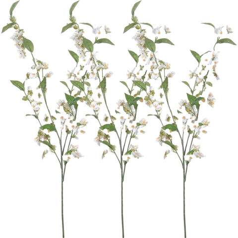 Louis Maes Bloesem kunstbloem/tak - 3x stuks - wit - 85 cm - appelbloesem -