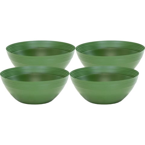 Bloempot/plantenpot schaal - 4x - zink - groen - D20 x H8 cm -