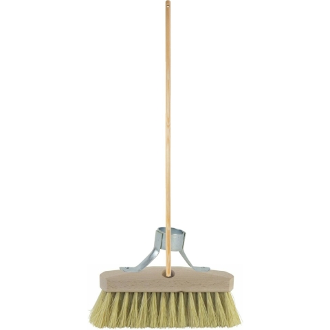 Buitenbezem - FSC hout - natuurvezel - 23 x 120 cm - tuinbezem/schrobborstel -