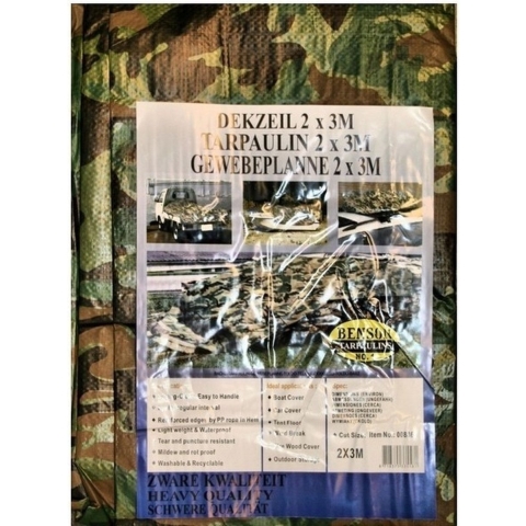 2x Groene camouflage afdekzeilen / dekzeilen 2 x 3 meter -
