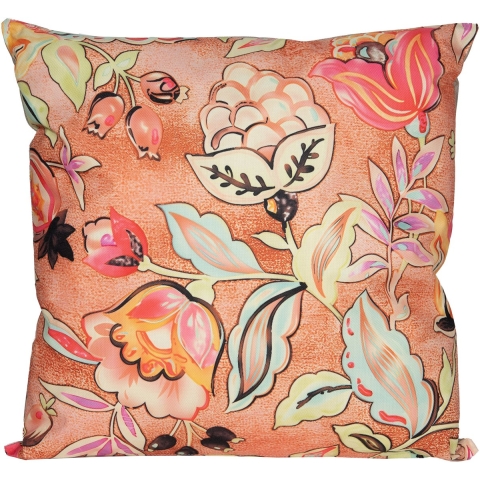 Sierkussen voor binnen en buiten - wild flowers - terracotta - 60 x 60 cm - tuinkussen -