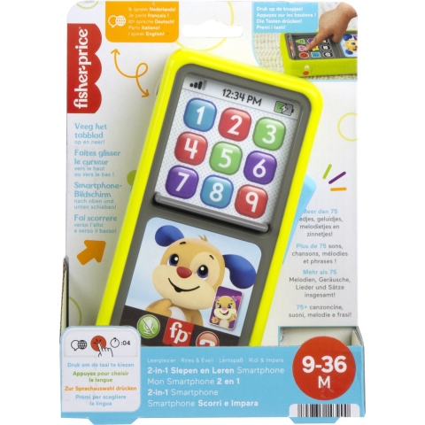 Fisher Price 2in1 Slepen en Leren Smartphone + Licht en Geluid