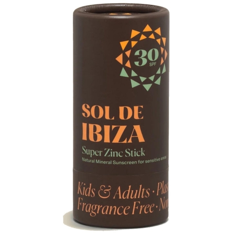 Sol de Ibiza Plasticvrije Natuurlijke Zonnecreme Stick SPF 30 Parfumvrij