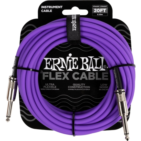 Ernie Ball 6420 Flex Cable 6 meter instrumentkabel violet