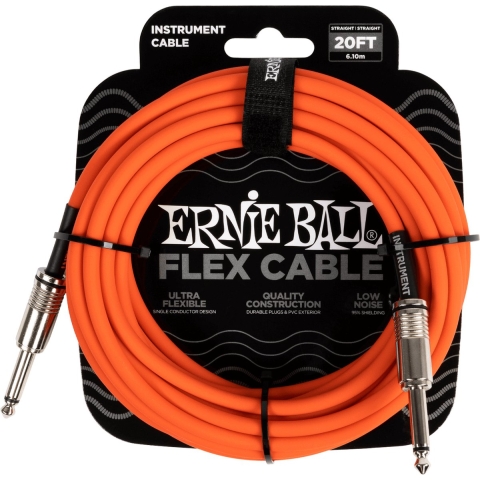 Ernie Ball 6421 Flex Cable 6 meter instrumentkabel oranje