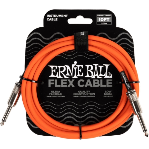Ernie Ball 6416 Flex Cable 3 meter instrumentkabel oranje