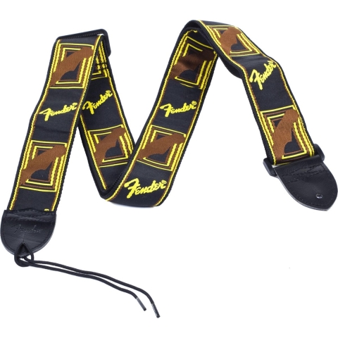 Fender Monogram, zwart/geel/bruin 2"