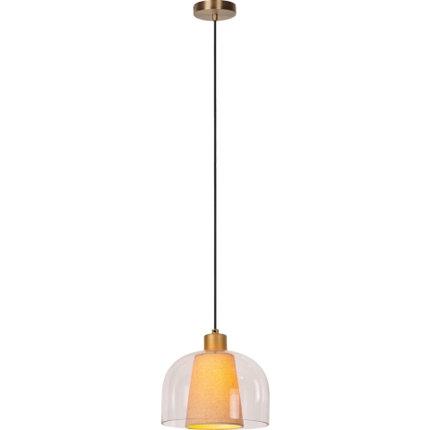 Lucide Gunhild - Hanglamp - Ø 24 X 146,6 Cm - Beige/goud/transparant