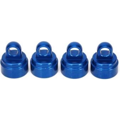 Shock caps, aluminum (blue-anodized) (4)