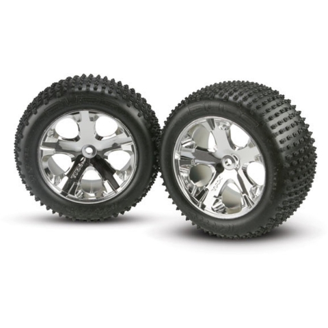 Tires & wheels, assembled, glued (2.8") (all-star chrome wheels, alias tires, foam inserts) (electric rear) (2)