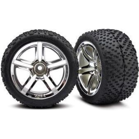 Tires & wheels, assembled, glued (jato twin-spoke wheels, victory tires, foam inserts) (nitro rear) (2)