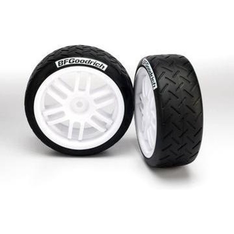Tires and wheels, assembled, glued (Traxxas rally wheels, bfgoodrich)