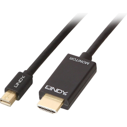 LINDY 36926 DisplayPort-kabel Mini-displayport / HDMI Adapterkabel Mini DisplayPort-stekker, HDMI-A-stekker 1.00 m Zwart