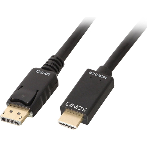 LINDY 36921 DisplayPort-kabel DisplayPort / HDMI Adapterkabel DisplayPort-stekker, HDMI-A-stekker 1.00 m Zwart