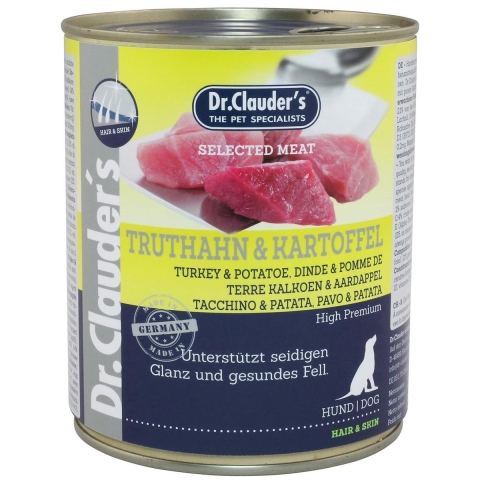 Dr. Clauder&apos;s kalkoen met aardappel natvoer hond 6 x 400 g