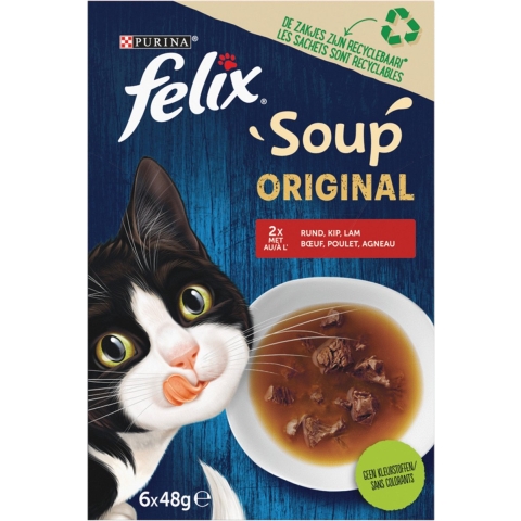 Felix Soup Farm Selectie Kattensoep (6x48g) 8 x (6 x 48 g)