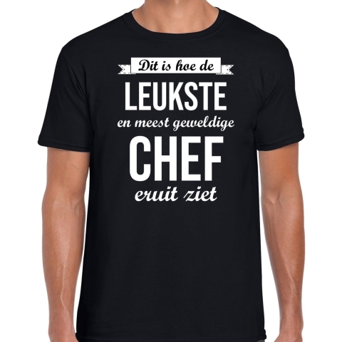 Dit is hoe de leukste en meest geweldige chef eruit ziet cadeau t-shirt zwart heren XL -