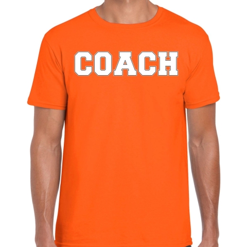 Cadeau t-shirt voor heren - coach - oranje - bedankje - verjaardag S -