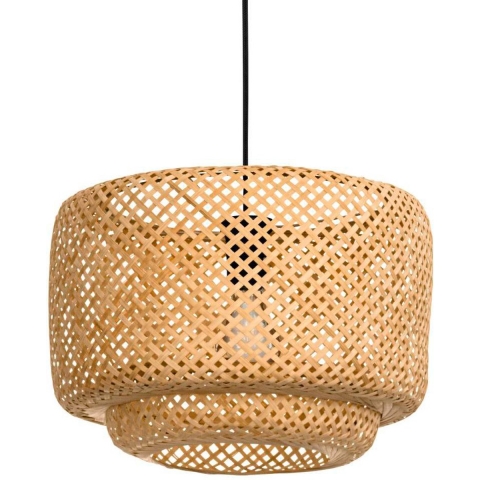 EGLO Hettonle Hanglamp - E27 -Ø 42 cm - Zwart/Hout