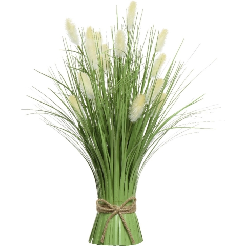 Kunstplant rietgras/pluimgras - groen - 16 x 40 cm -