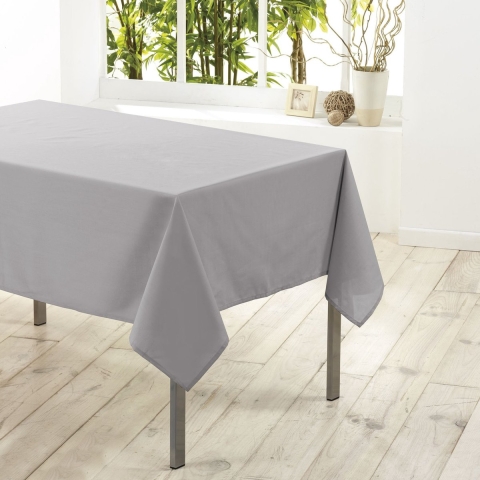 Tafelkleed voor binnen - Grijs - polyester - 140 x 200 cm - Basic eettafel tafelkleden -