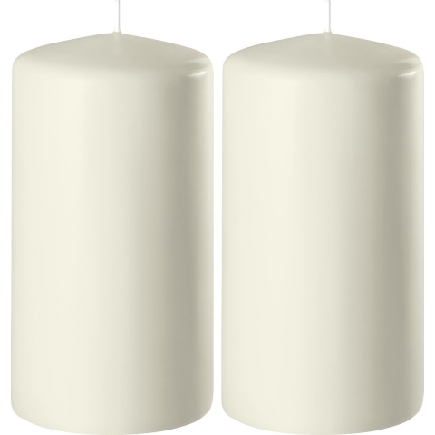 4x Ivoorwitte cilinderkaarsen/stompkaarsen 6 x 12 cm 45 branduren -