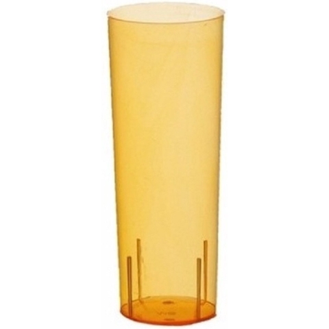 Longdrink glazen - 30x stuks - oranje - kunststof - 300 ml - drinkglazen - plastic glazen -