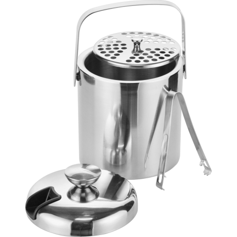 HI IJsemmer inclusief tang - RVS - 15 x 20 cm - Ijsemmer met deksel -