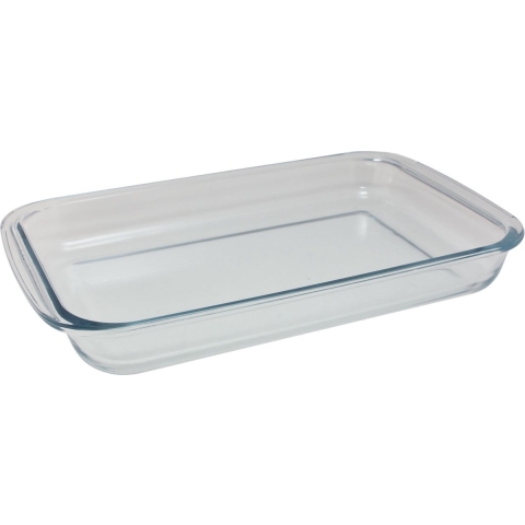 Ovenschaal - transparant - 3 liter - 39 x 23,5 x 5 cm - glas - braadslede -